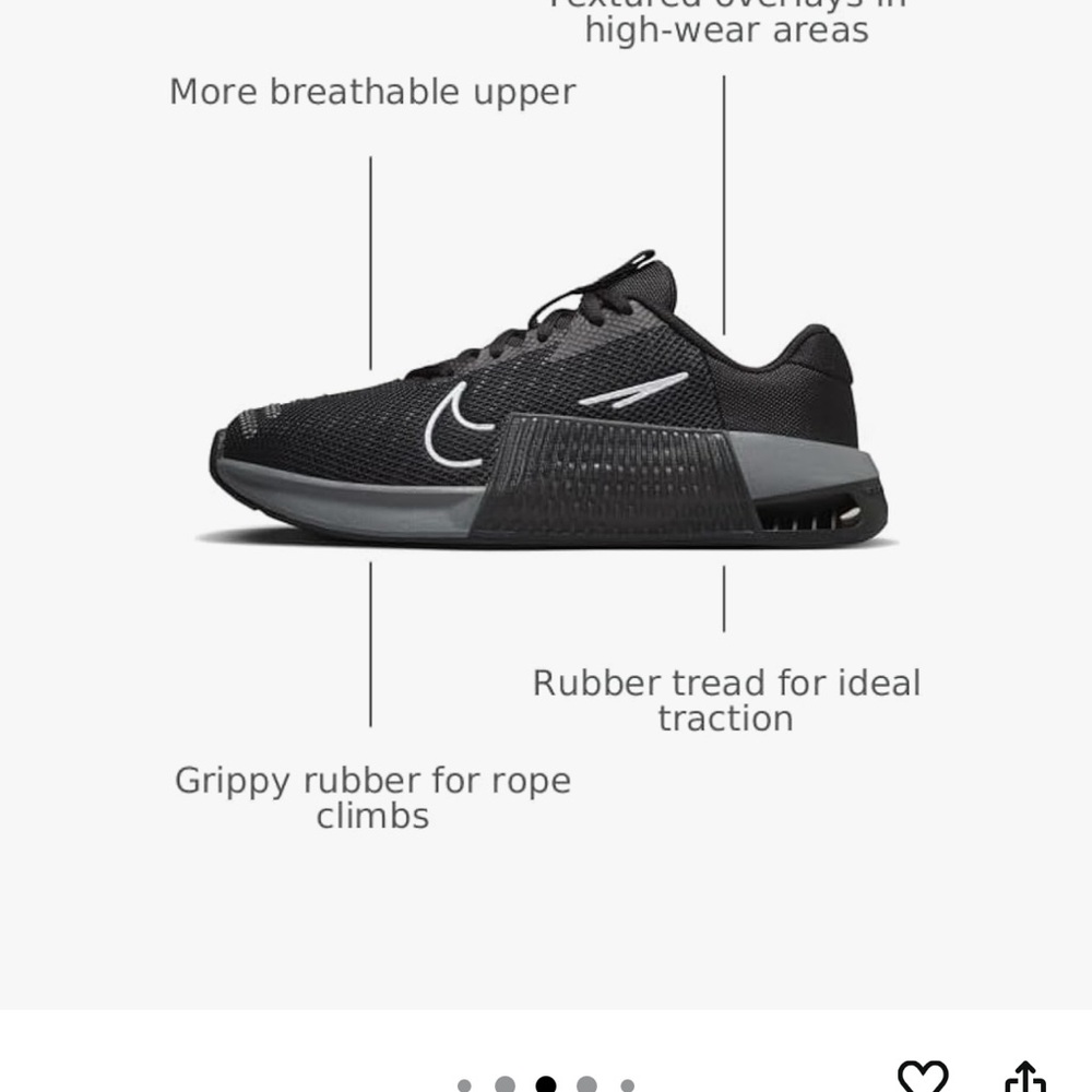 Nike Women's Black Athletic Training Shoe with White Logos